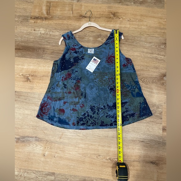 NWT CMC Color Me Cotton Sleeveless Floral Blouse Size XL - Picture 7 of 9